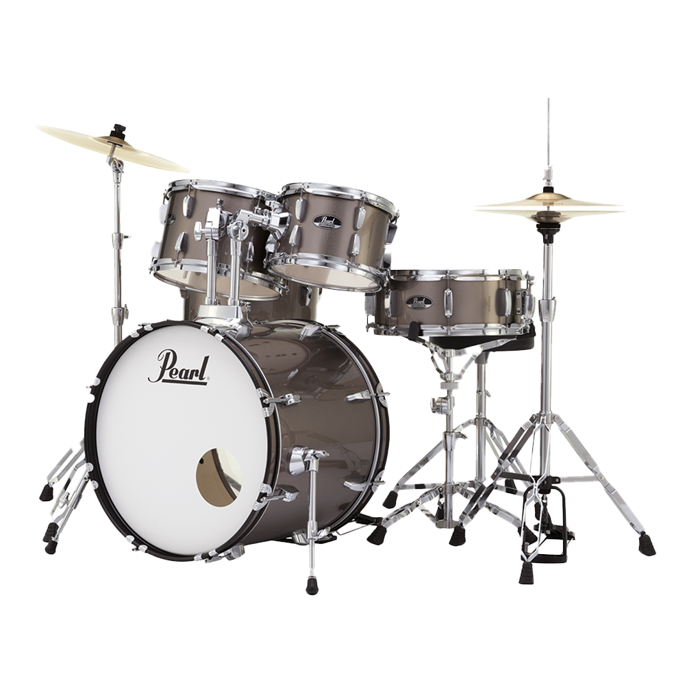 ROADSHOW BRONZE METALLIC 5 Pc Drum Kit (20" kick) w/ Hardware+Throne+Cymbals (14HH/16CR/20R)